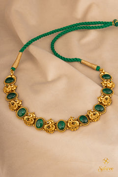 Peacock with Emerald green Choker