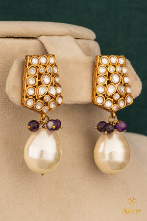 Amethyst Beads with a Kundan Pendant