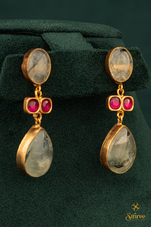 Two Layer Cabochon and Kemp Necklace - Light Green