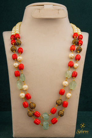 Exclusive mala - Coral, Pearls and Antique Beads