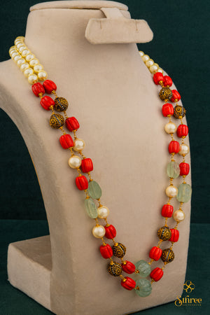 Exclusive mala - Coral, Pearls and Antique Beads