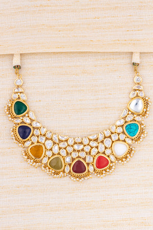 Navarathna Jadau kundan set