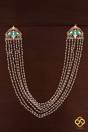 7 - Liner pearls with Double parrot mogappu