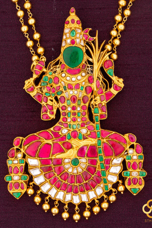 925 Silver - Kamakshi Necklace in Rettai - Vari