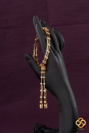 Diamond pattern bangle set - Set of 4 bangles