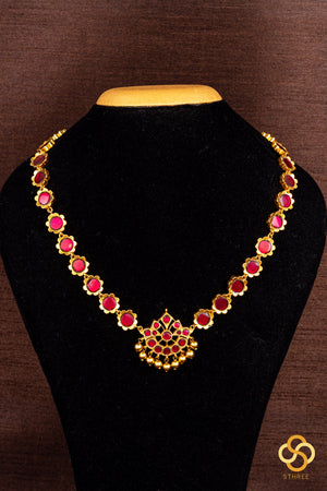Palakkad Neckalace - Single liner - Kemp Red