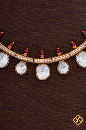 Kundan Kasumalai - Ruby red beads on top