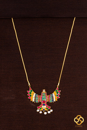 Gandaberunda Pendant with Pearls - Navarathna