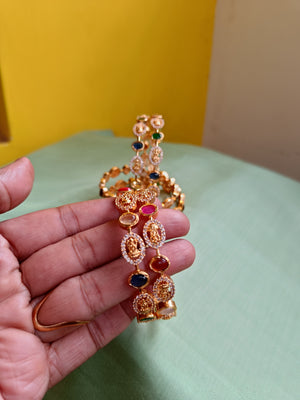 Lakshmi kasu with Navarathna bangles