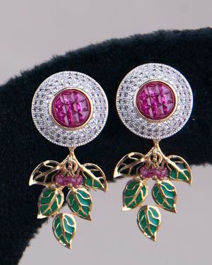 Zircon and Rubies Necklace Set - A Designer Necklace