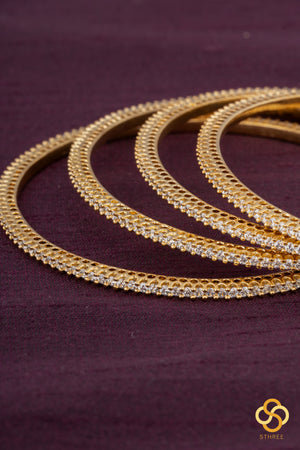 Set of 4 - American diamond bangles