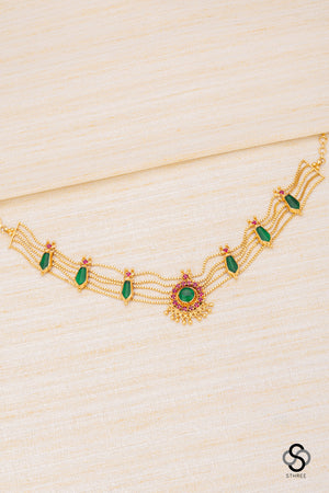 Traditional kemp choker in Emerald green
