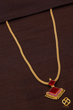 Keralam Padakkam necklace - Ruby red
