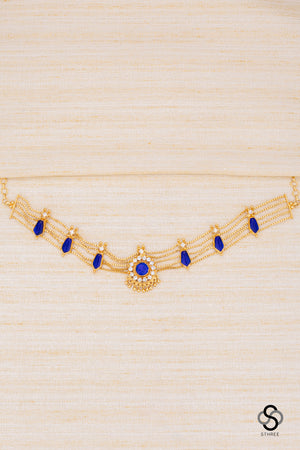 Traditional kemp choker in Sapphire blue