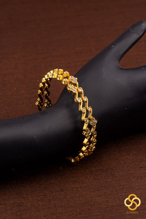 Set of 2 zircon bangles S - pattern