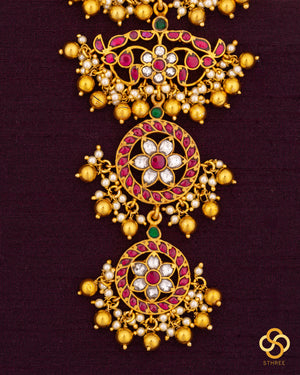 Mango haram with jadai alankaram pieces set as hangings