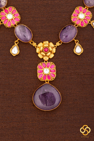 Cabachons with Square Kemp - Amethyst colour