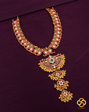 Mango haram with jadai alankaram pieces set as hangings