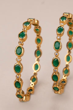 Emerald Green and White - Diamond Pattern Bangle