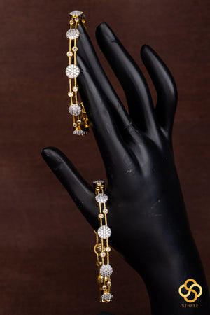 Diamond pattern bangle - Set of 2