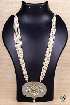 Pearl Bunch with Inlay Work Pendant
