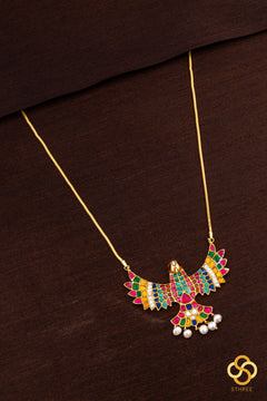 Gandaberunda Pendant with Pearls - Navarathna