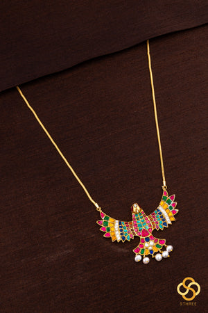 Gandaberunda Pendant with Pearls - Navarathna