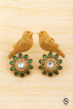 Sparrow earring - Emerald green