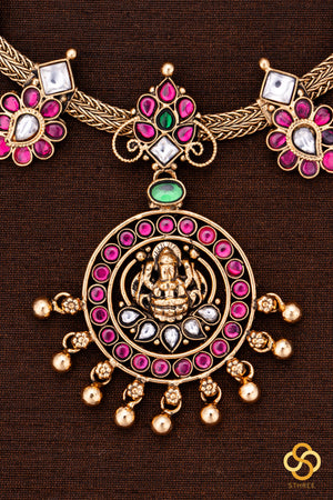 Jadau kundan set - Kemp Red