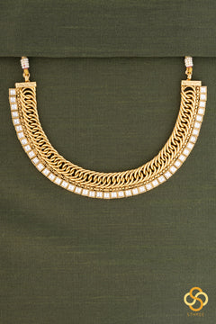 Moissonite stones, antique finish, jadau kundan choker