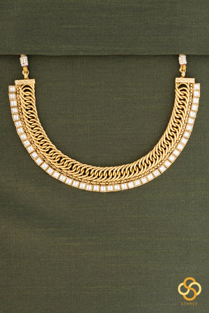 Moissonite stones, antique finish, jadau kundan choker