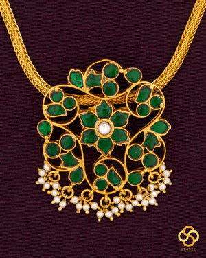 Rakkodi, Parijatha flower design - Emerald Green