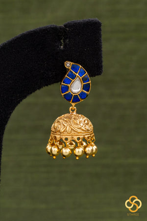 Manga Jhumkas - Blue