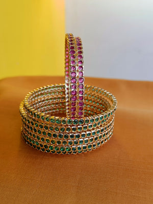 Mini ruby stones aympon bangles