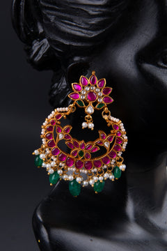Lotus Chandbali - Jadau Kundan