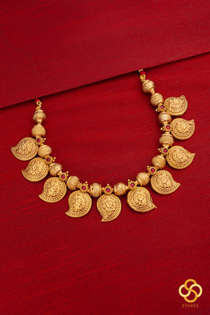 Manga malai - Gold and kemp red set