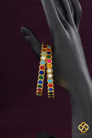 Jadau Kundan bangles - Navarathna