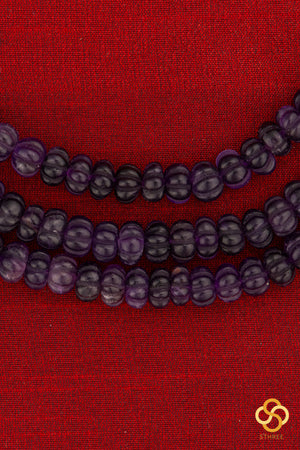 Carved Melon Flurites Three layers - Amethyst