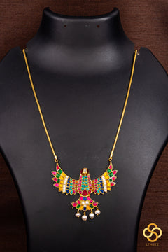 Gandaberunda Pendant with Pearls - Navarathna