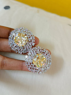 Baguette and lemon citrine earrings