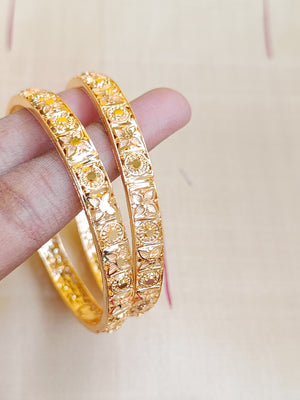 One gram gold finish gold bangle (Set of 2)