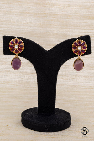 Cabachons with Kemp - Amethyst colour