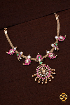 Jadau kundan set - Kemp Red