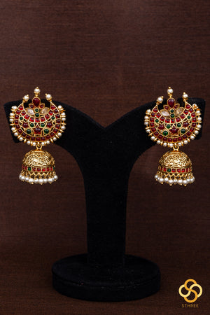 Pearls (7 liner) with chandbali pendant