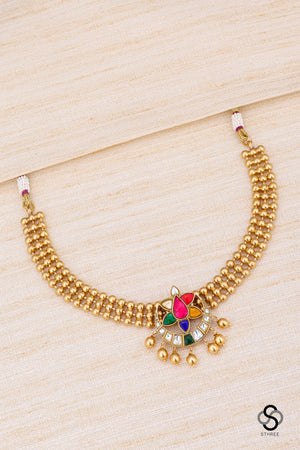 Chandbali Pendant Choker - Navarathna