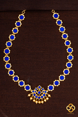 Palakkad Neckalace - Single liner - Sapphire blue