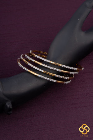Set of 4 - Diamond bangles