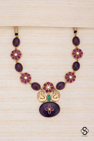 Cabachons with Kemp - Amethyst colour