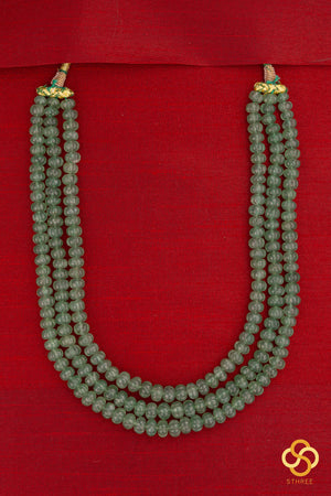 Carved Melon Flurites in Green - Three layers