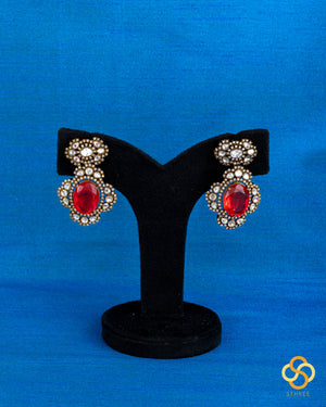 Victorian choker with red stones and zircons